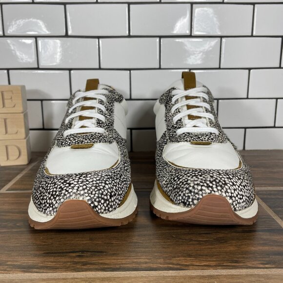 Madewell Kickoff Trainer Womens 9.5 Shoes Multicolor Leather Calf Hair Sneaker - Picture 2 of 14